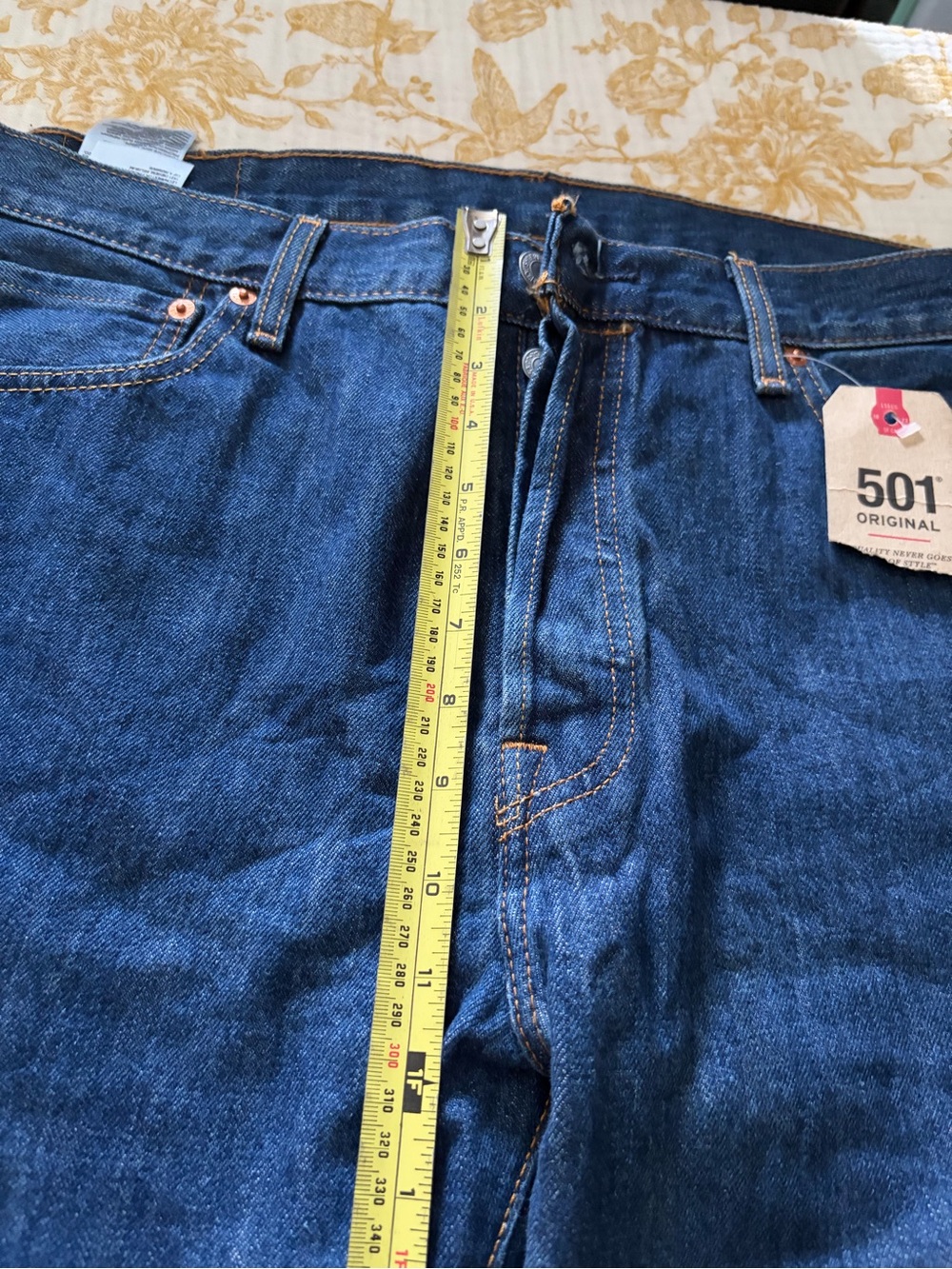 Levi's 501 Straight Men's Jeans - Dark Blue Denim - Picture 7 of 11